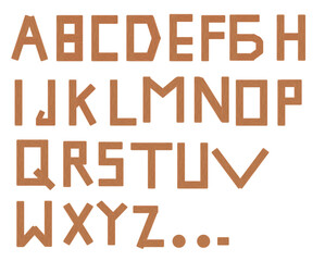 set of popular alphabet wooden isolated on white background