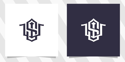 Naklejka premium letter ws sw logo design
