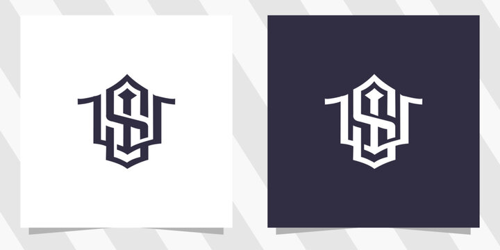 letter ws sw logo design