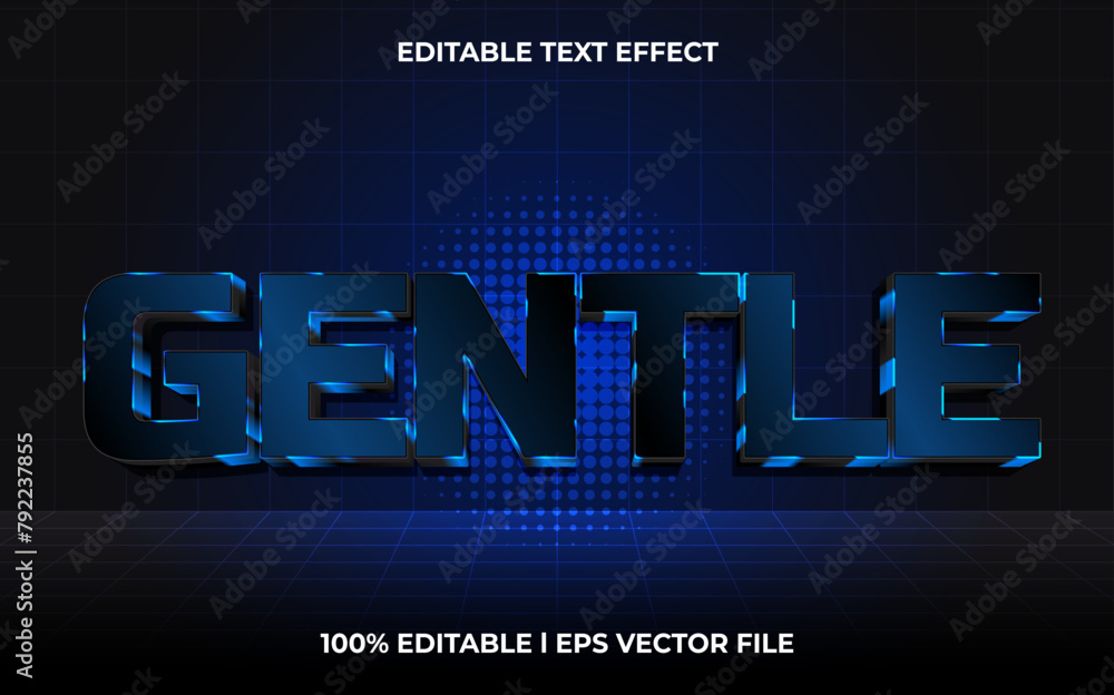 Aufkleber gentle 3d editable vector text effect. glow style text effect.