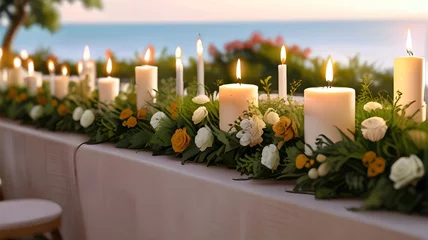 Foto op Canvas candles and flowers © Bilal