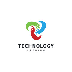 Letter T logo design for sofware company service