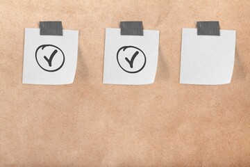 checklist with check sign icons on color background