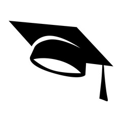 Degrees hat silhouette vector icon