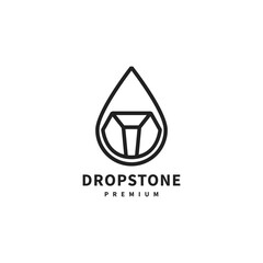 Fototapeta premium vintage drop stone line art logo design