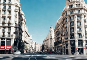 'Spain Madrid street buidings famous gran Sky Travel City Landscape Light Building Architecture...