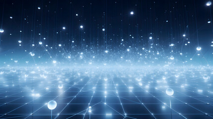 Fototapeta premium Digital technology white silver dotted line navigating future trajectories in the AI-landscape PPT background