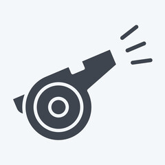 Icon Whistle. related to Tennis Sports symbol. glyph style. simple design illustration