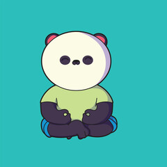 cartoon image of a panda practicing yoga movements