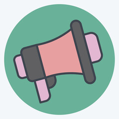 Icon Megaphone. related to Tennis Sports symbol. color mate style. simple design illustration