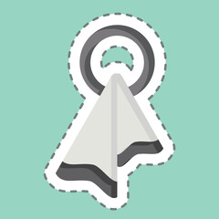 Obraz premium Sticker line cut Towel. related to Tennis Sports symbol. simple design illustration