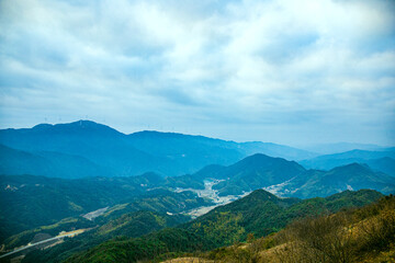 Zhufengding, Ganzhou City, Jiangxi Province - wind turbines on high mountains