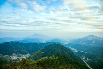 Zhufengding, Ganzhou City, Jiangxi Province - wind turbines on high mountains