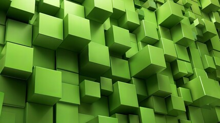 Green Cube Abstract Background