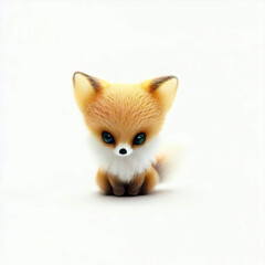 Fototapeta premium Little fox with beautiful color and white background.with Generative AI technology