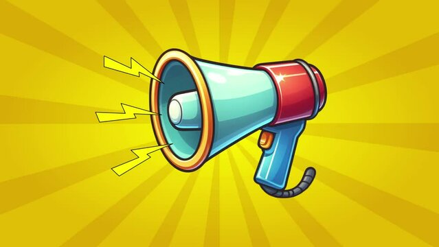 megaphone animation suitable for advertisement or announcement illustration