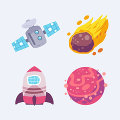 Space Element Vector Illustration Collection