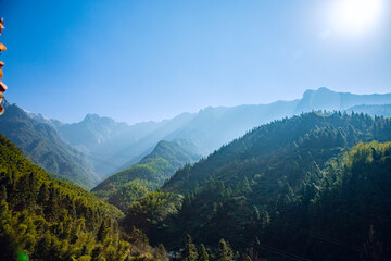 Fototapeta premium Wugong Mountain, Pingxiang City, Jiangxi Province - sea of clouds and mountain scenery at sunset