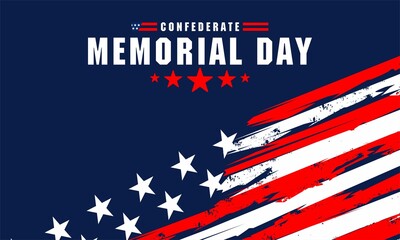 confederate memorial day. confederate memorial concept vector banner, poster, greetings card etc.