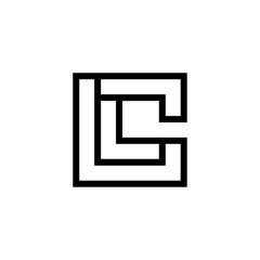 Geometric Initials C, LC or CL Logo