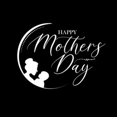 Happy Mother's Day wishes with heart. Mother day calligraphy, elegant best quotes for banners or greeting cards. Vector illustration
