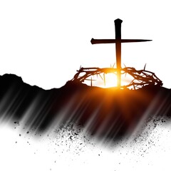 The background of wooden cross suffering of Jesus