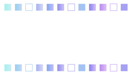 カラフルな四角の飾り罫線のフレームイラスト　レトロ　グラデーション