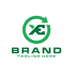 car parts illustration logo with the letter XE