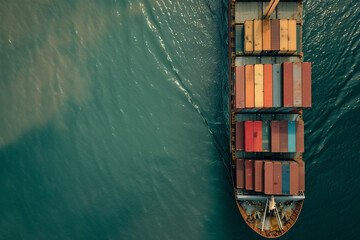 Fototapeta na wymiar export shipping, Aerial view of Container international shipping