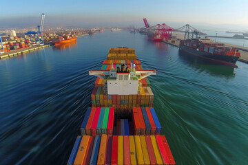 export shipping, Aerial view of Container international shipping