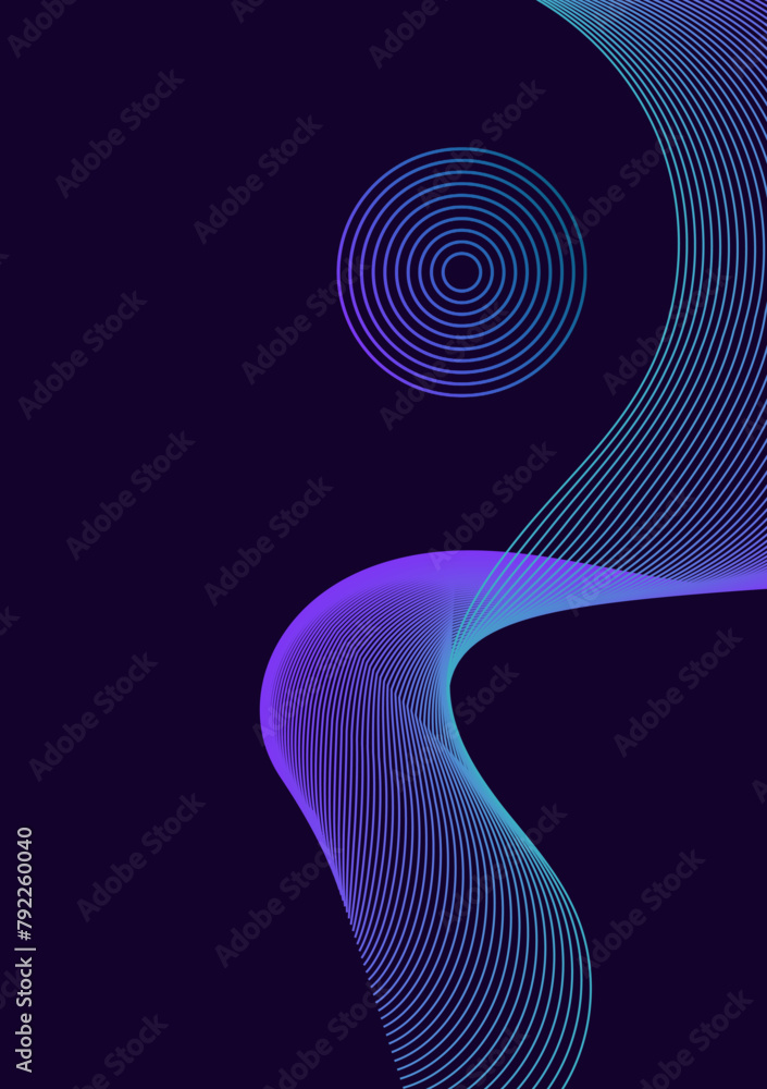 Poster abstract background of wavy line with spiral interpolate style