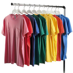 Fototapeta premium colorful t shirts on hangers