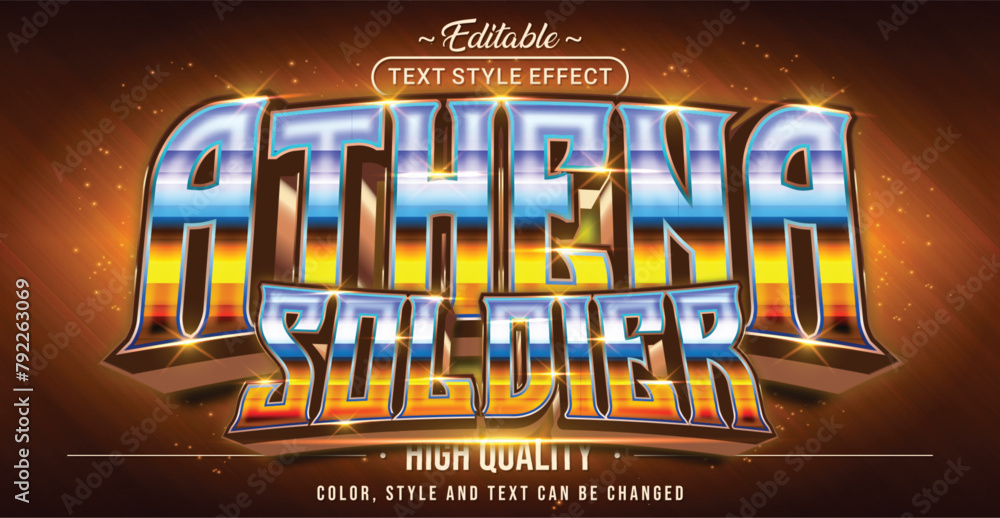 Poster Editable text style effect - Athena Soldier text style theme.