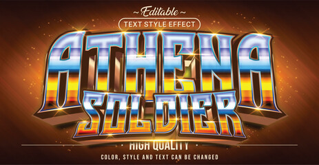 Editable text style effect - Athena Soldier text style theme.