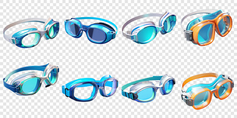 Elegant swimming goggles png collection
