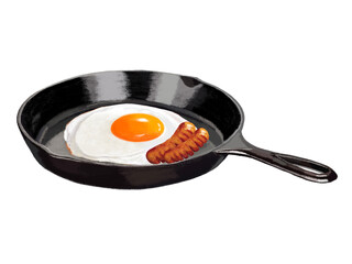 目玉焼きとウインナー（半熟）スキレット付き