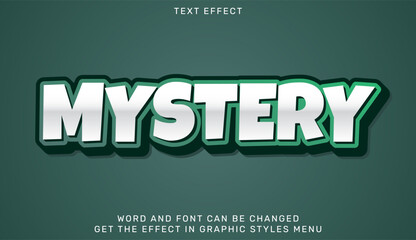 Mystery text effect template in 3d design