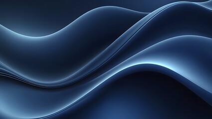 Abstract dark blue smooth liquid waves futuristic web banner design. Blurred fluid wavy background