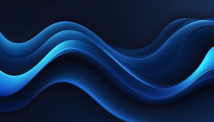Abstract dark blue smooth liquid waves futuristic web banner design. Blurred fluid wavy background - obrazy, fototapety, plakaty