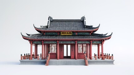 Obraz premium Chinese ancient architecture model poster background 