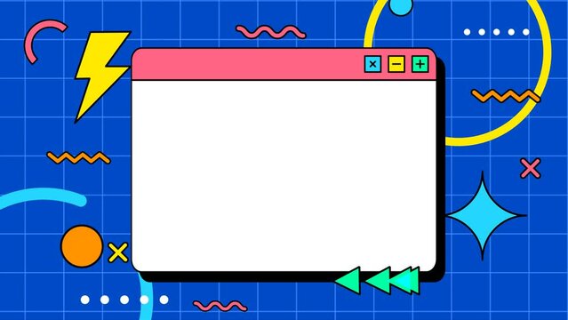 trendy footage background with abstract memphis shape and 90s retro style
