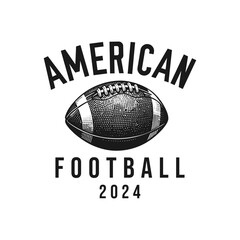 vintage logo american football  hand drawn vector illustration © Dreamer