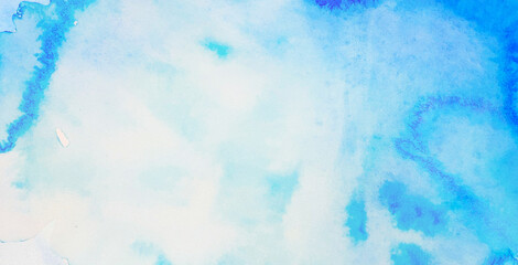 Fototapeta na wymiar 水彩で描いた青色の水テクスチャ背景素材