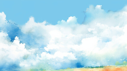 watercolor blue sky