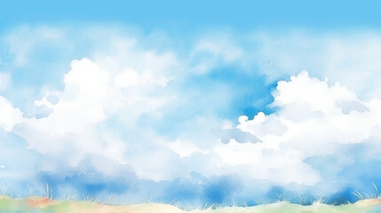 watercolor blue sky