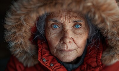 Older Woman in Red Jacket 