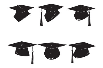 Graduation Silhouette on white background