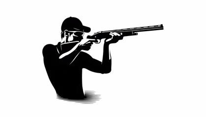 Gunman poses to shoot
