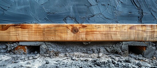 Wooden bench with a simple design placed on a solid cement surface