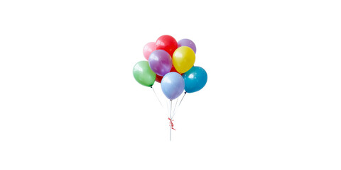 A bunch of colorful balloons isolated on a white background